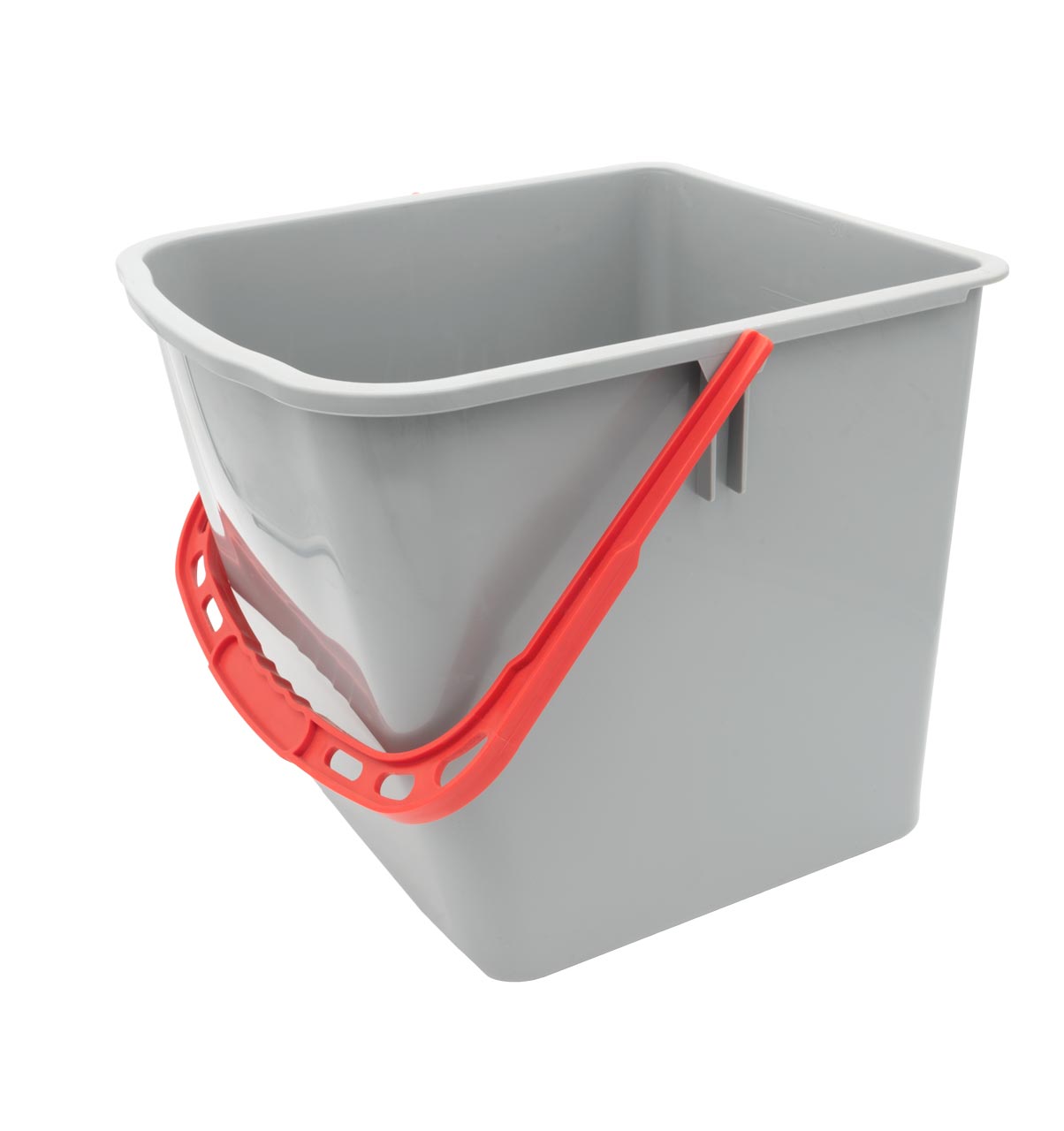 Eimer 27 Liter, grau, roter Henkel