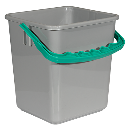 Eimer 4 Liter, grau, grüner Henkel