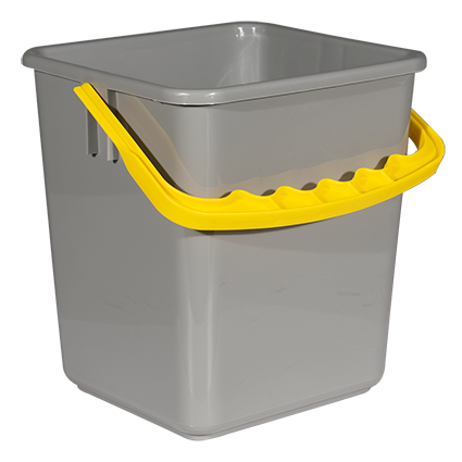 Eimer 4 Liter, grau, gelber Henkel