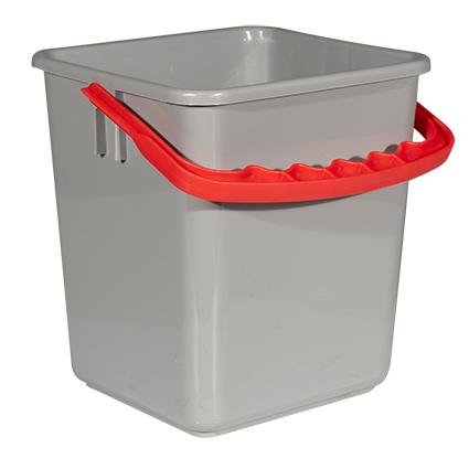 Eimer 4 Liter, grau, roter Henkel